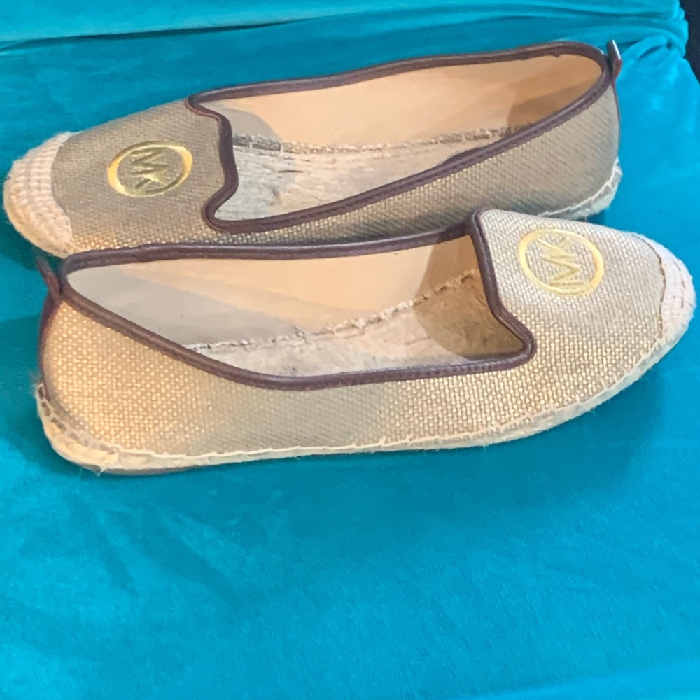 Michael Kors Linen Espadrille Loafers Tan Size 8.5